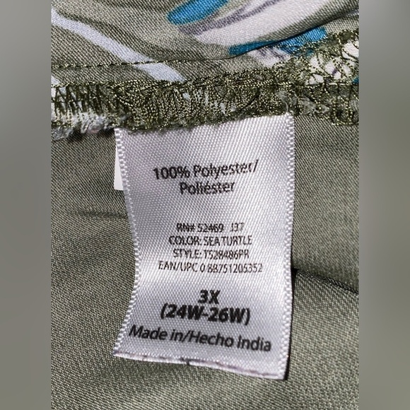 Terra & Sky Women Floral‎ Ruffle Off Shoulder Top 3X Flutter Sleeve Cottagecore - Picture 7 of 7